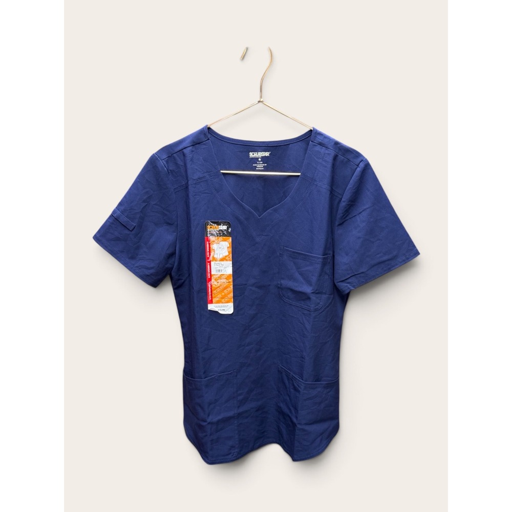 Scrubstar Premium Scrubwear Womens Navy Blue V-Neck Scrub Top Small NWT